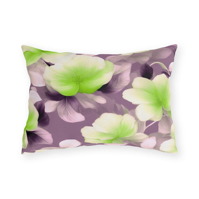 Lime Lavender Floral Bunch Outdoor Pillow, 20" x 14"