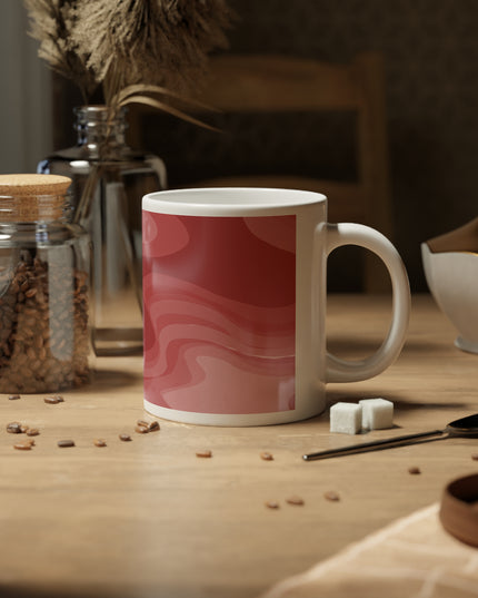 Power Red Wavey 20 oz White Glossy Jumbo Mug