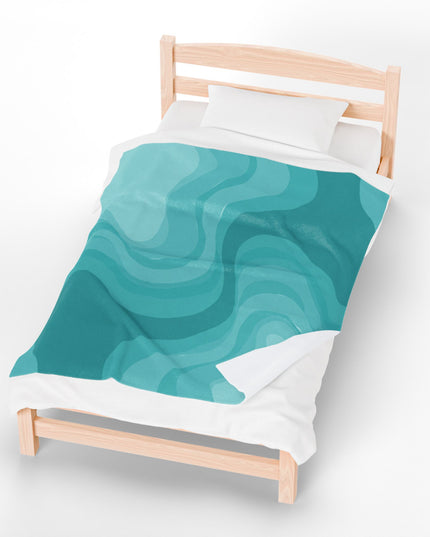 Tif Green Wavey Velveteen Plush Blanket, 50" x 60"