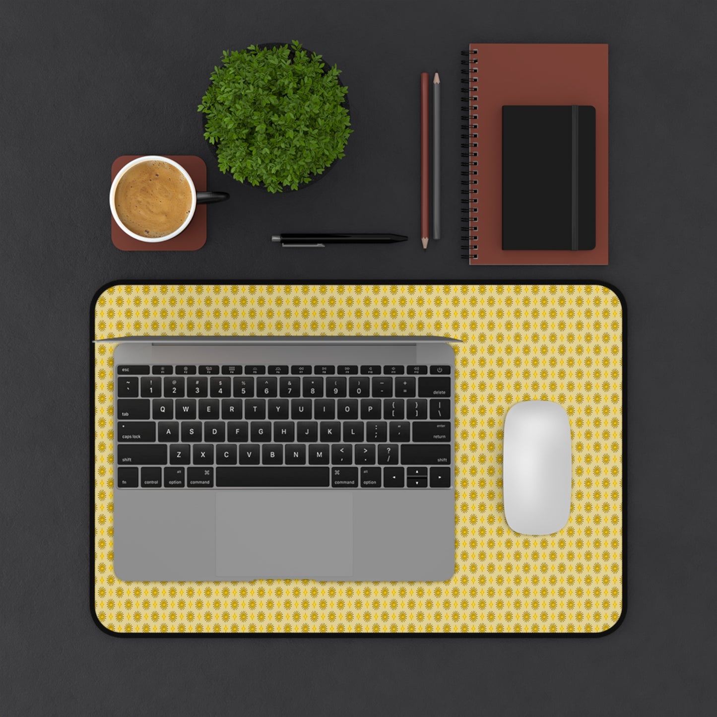 Lemongrass Star-crossed Bodies Desk Mat, 12" x 18"