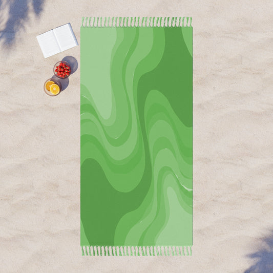 Greenie Meanie Wavey 38" × 81" Boho Beach Cloth