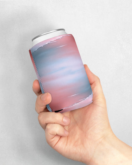 Gray Sea Pink Fog 12 oz Can Cooler Sleeve