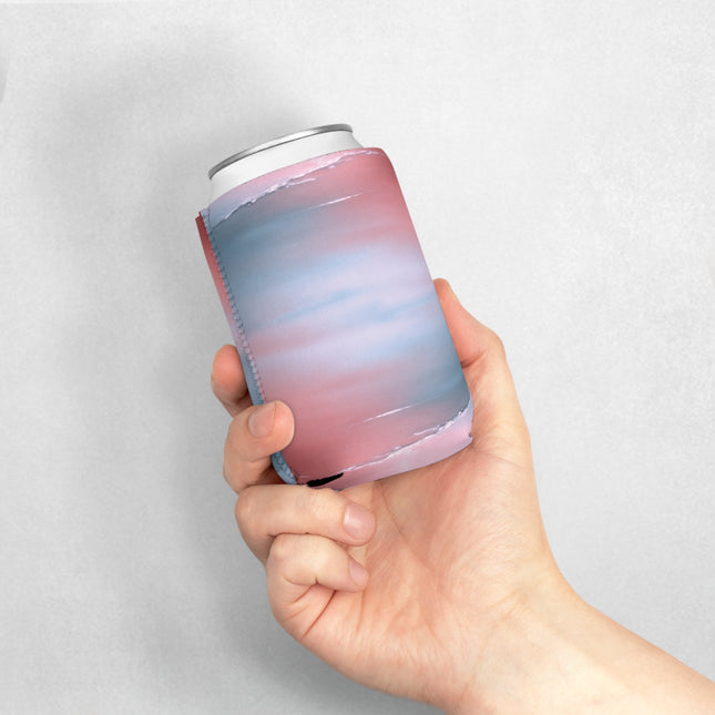 Gray Sea Pink Fog 12 oz Can Cooler Sleeve