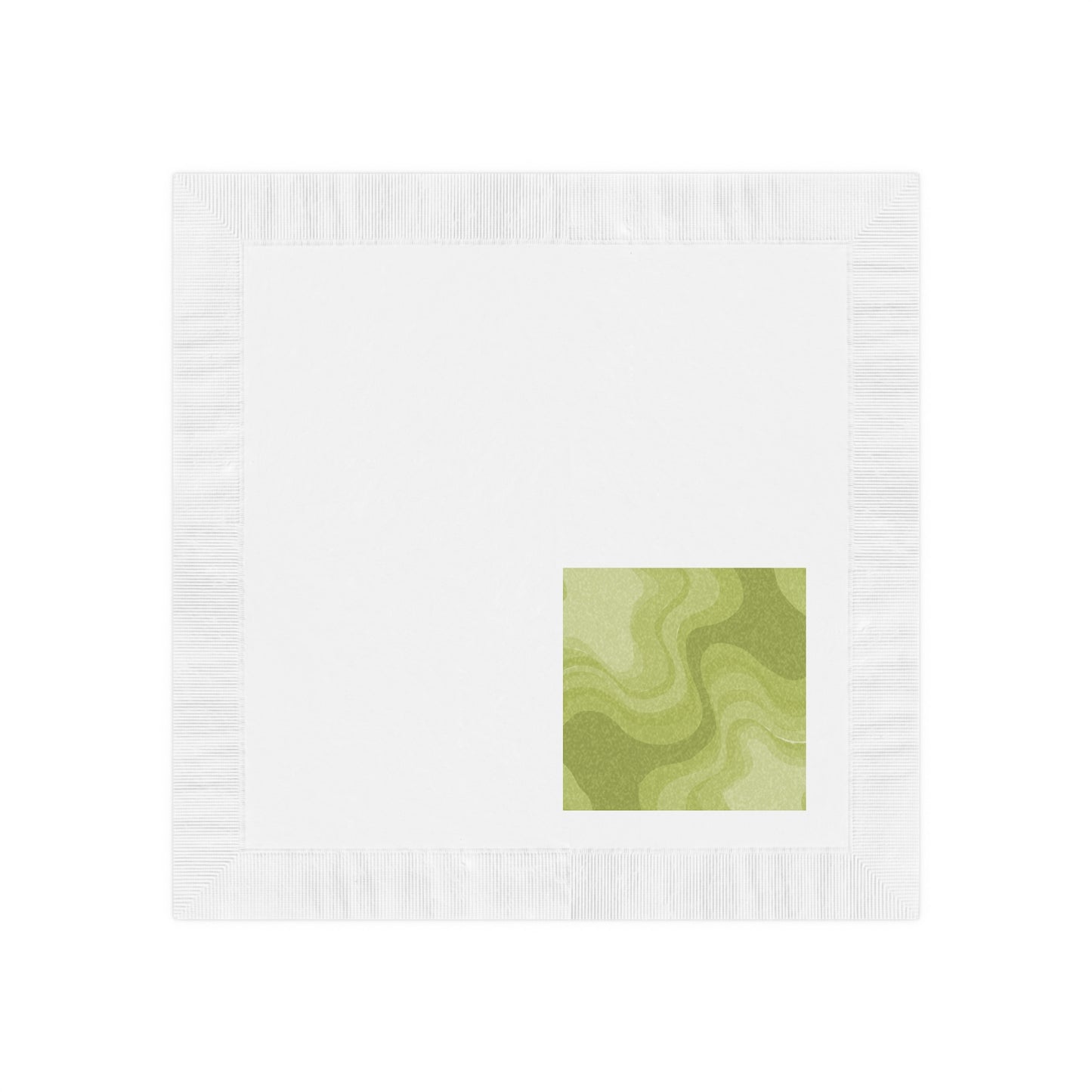 Lemon Wavey White Coined Napkins, 4.8" x 4.8"