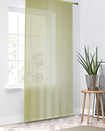Lemon Fade Sheer Window Curtain, 50" x 84", partially transparent