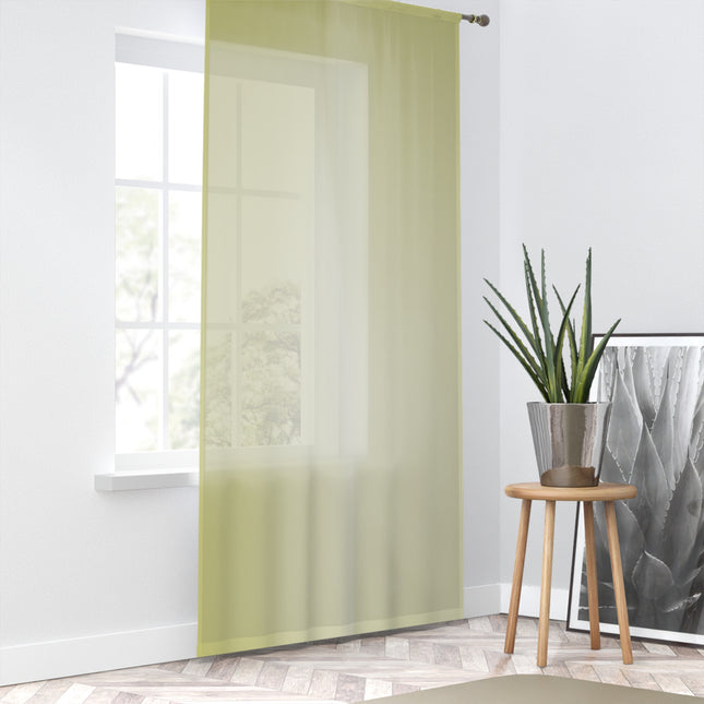 Lemon Fade Sheer Window Curtain, 50" x 84", partially transparent