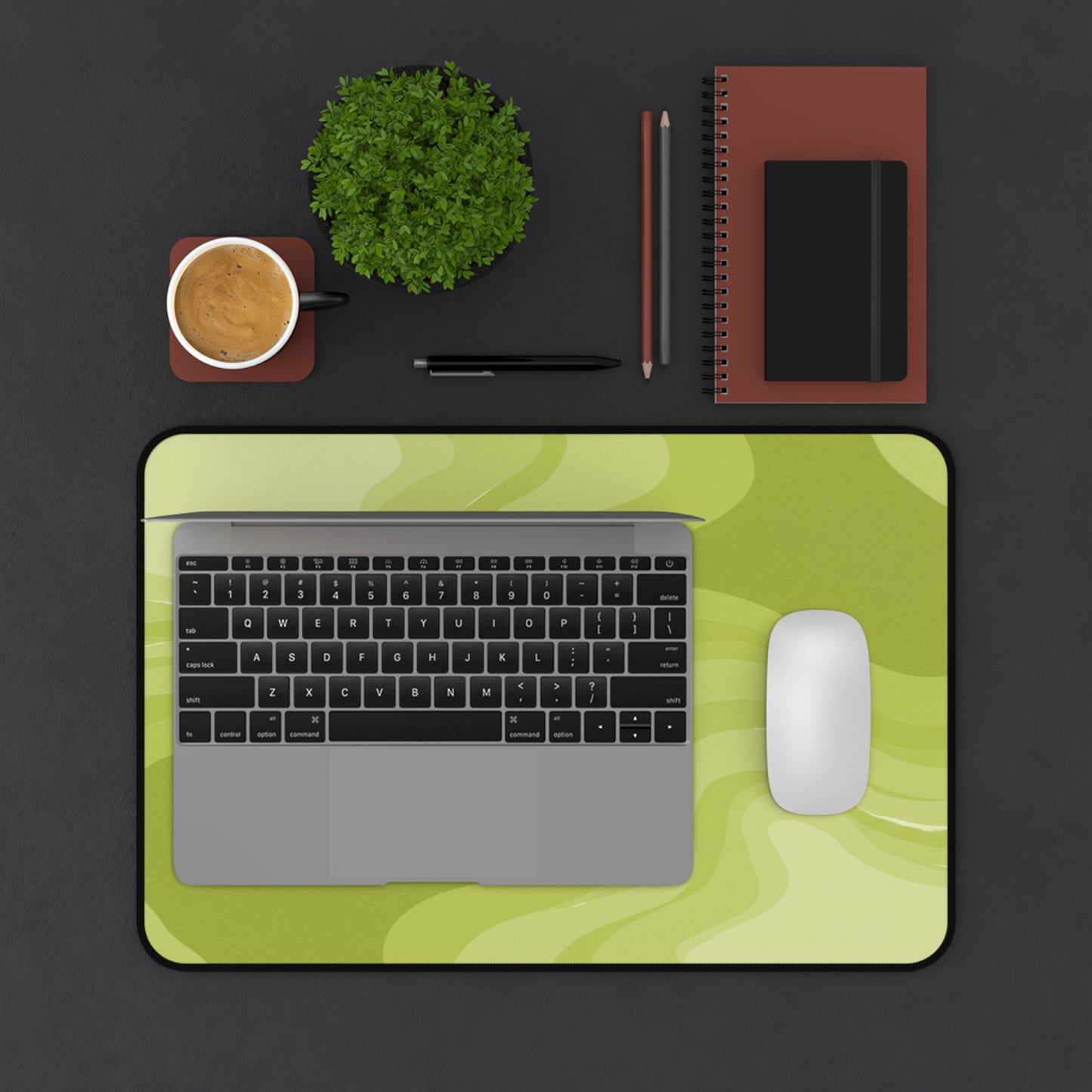 Lemon Wavey 12" x 18" Desk Mat