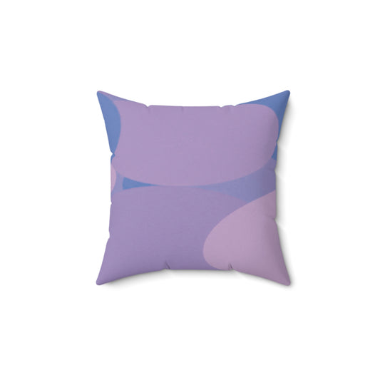 Pastel Purple Family Patches 14" x 14" Faux Suede Square Pillow