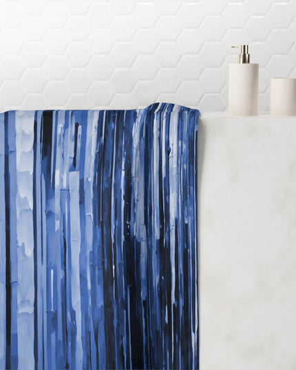 Striped Deep Blue 30" x 60" Mink-Cotton Towel (50% polyester, 50% cotton)