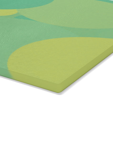 Pastel Green Patches 11" x 15" Glass Cutting Board