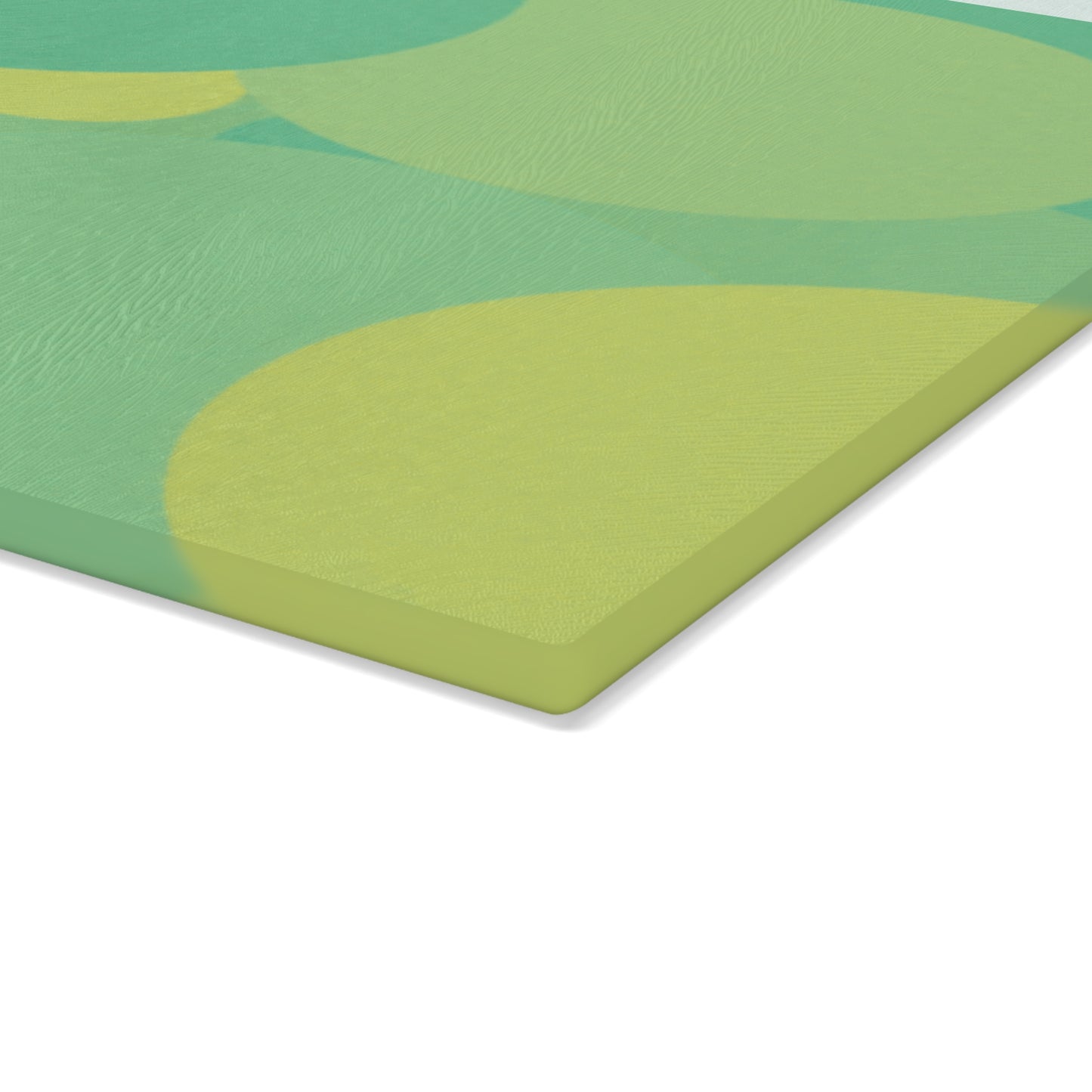 Pastel Green Patches 11" x 15" Glass Cutting Board