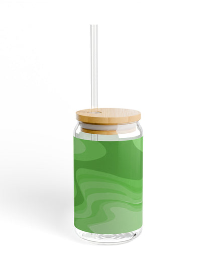 Greenie Meanie Wavey Sipper Glass, 16oz
