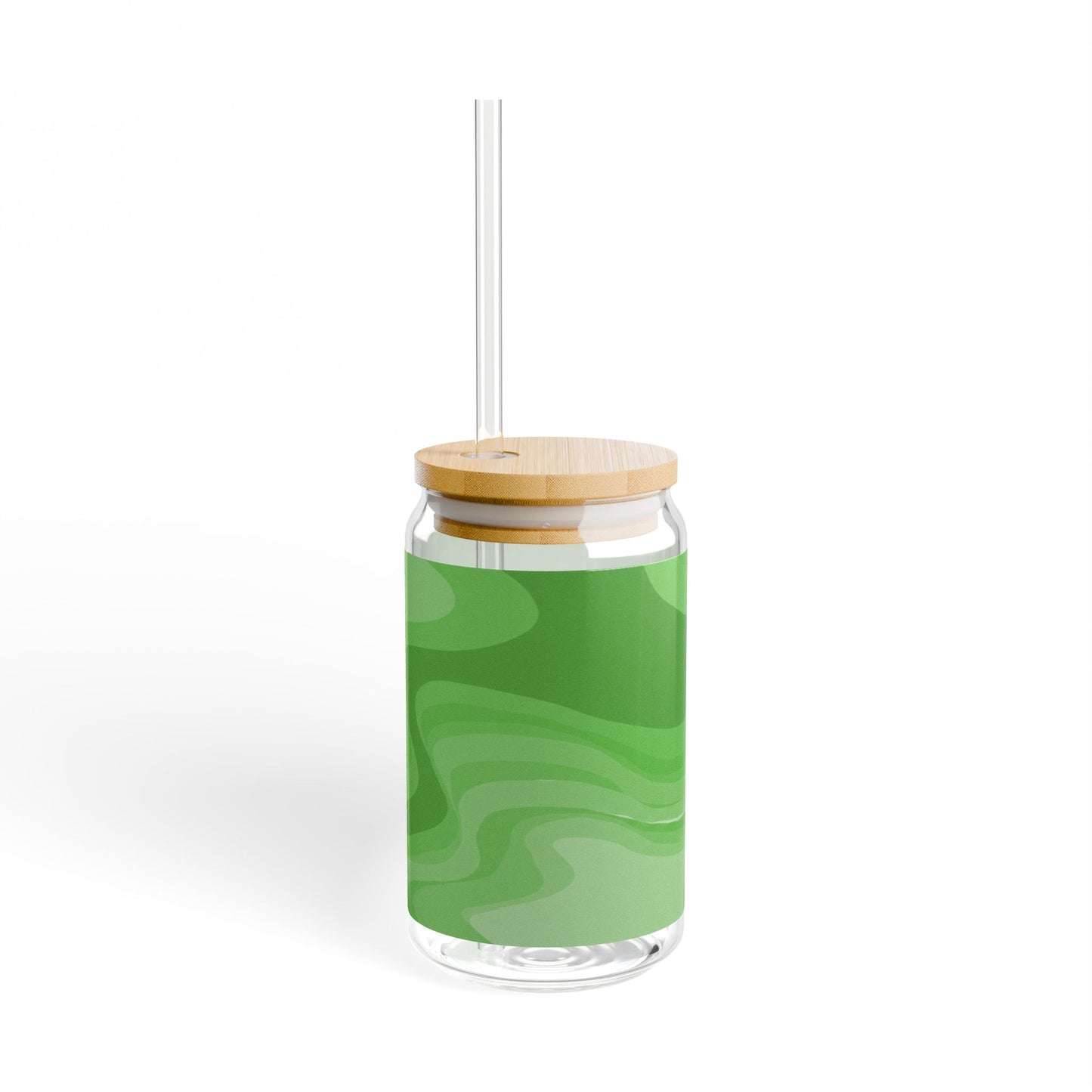 Greenie Meanie Wavey Sipper Glass, 16oz