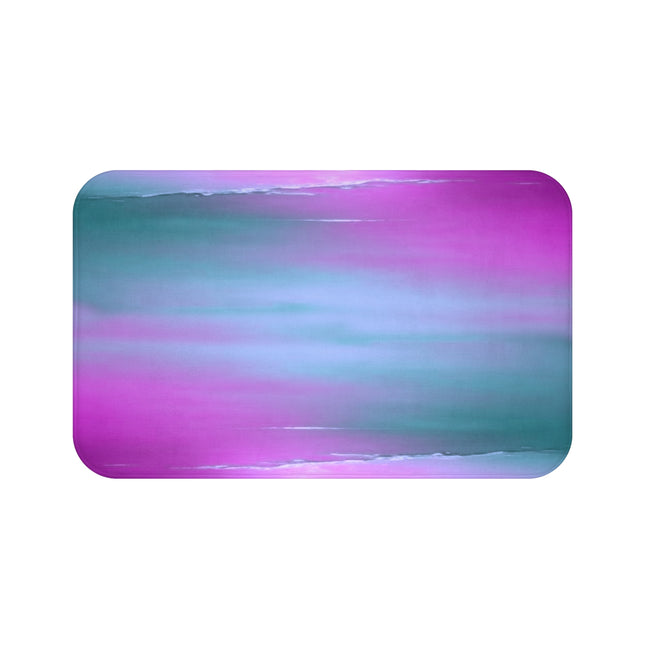 Dark Blue Green Sea Purple Fog 34" x 21" Bath Mat