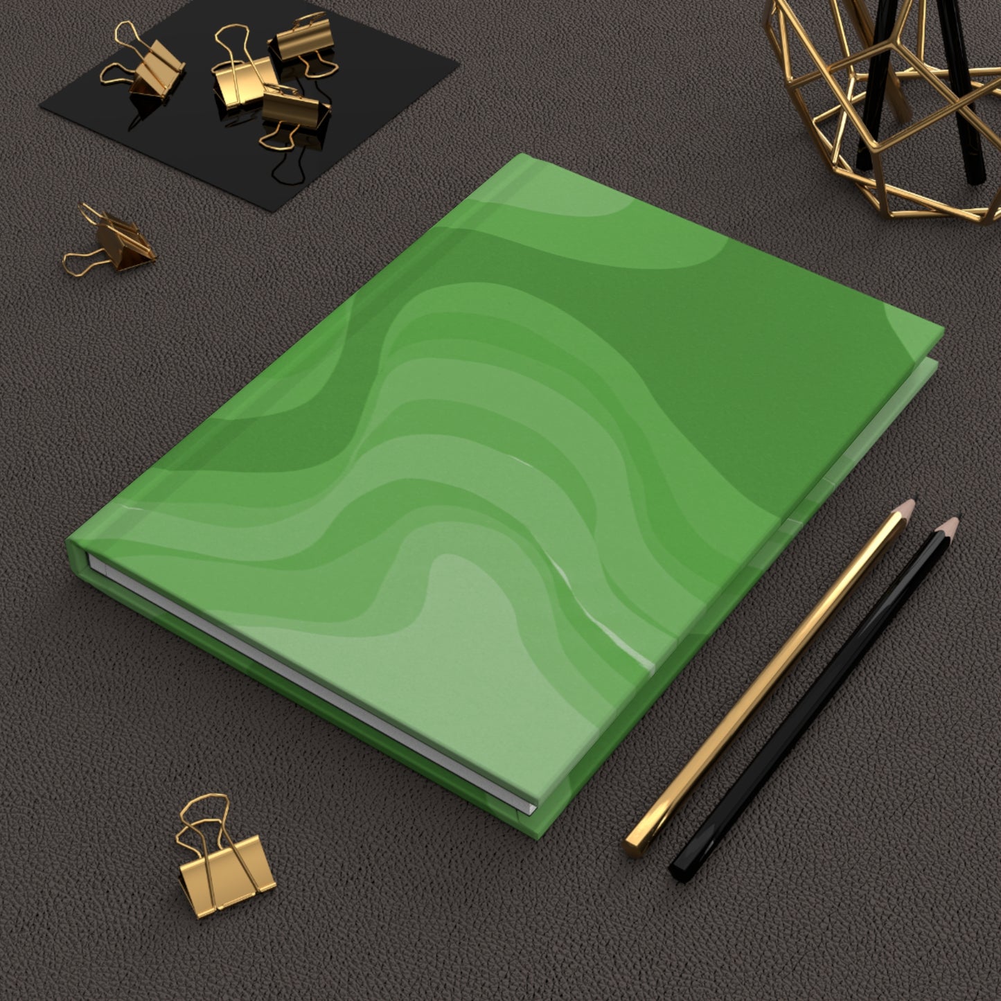 Greenie Meanie Wavey 5.75" x 8" Hardcover Journal Matte with 150 lined pages