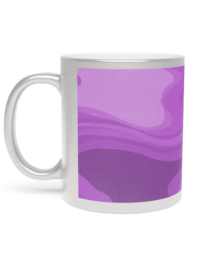 Wavey Purple Wavey 11 oz Metallic Mug (Silver\Gold)