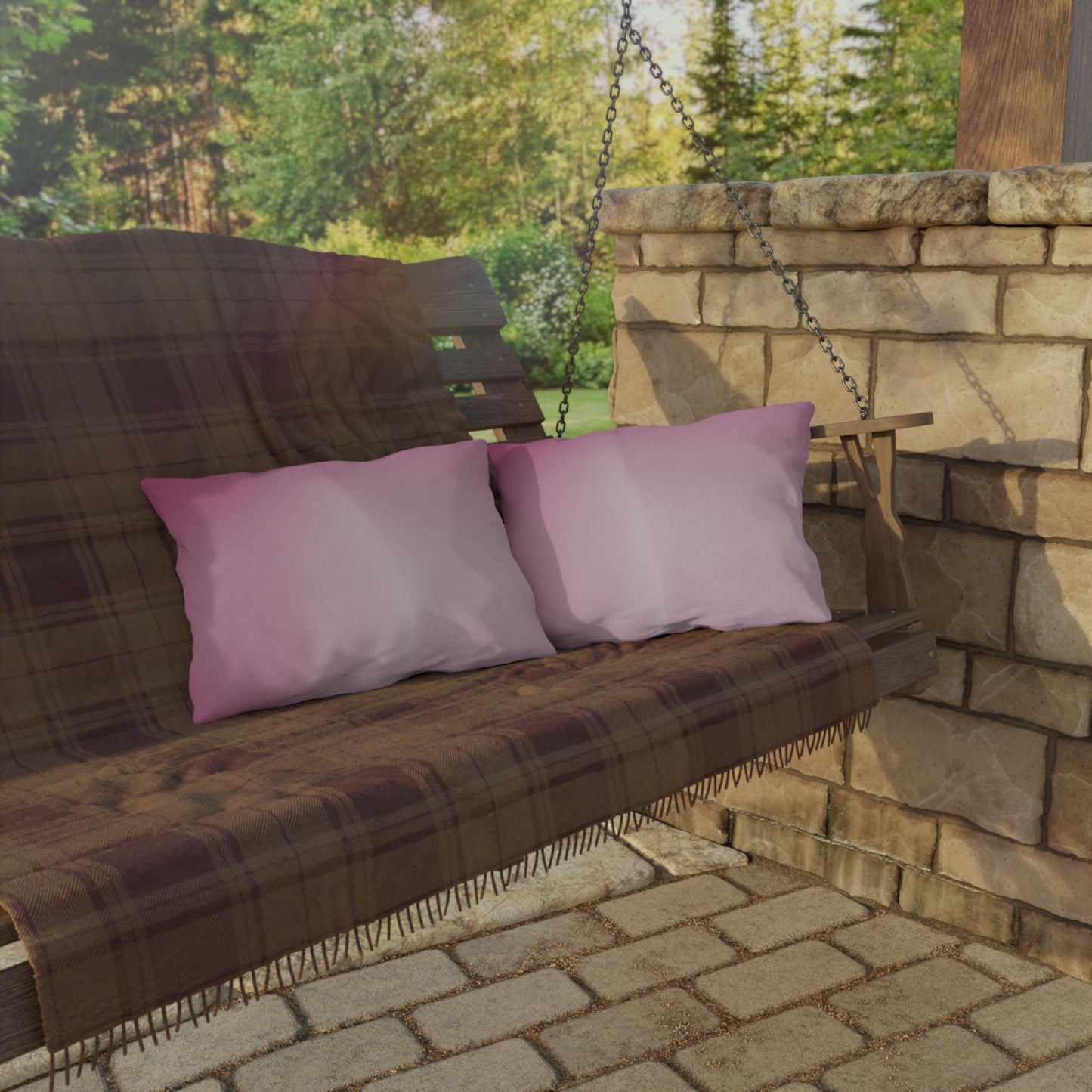 Pink Blush Fade 20" x 14" Outdoor Pillow