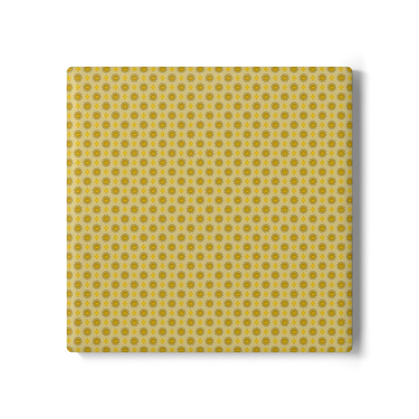 Lemongrass Star-crossed Bodies Square Ceramic Coaster, 4" x 4"