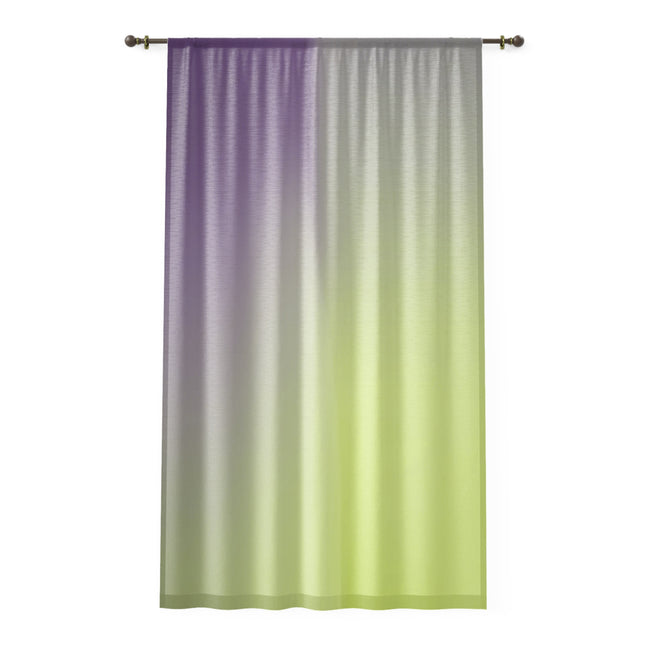 Purple Golden Fade Sheer Window Curtain, 50" x 84", partially transparent