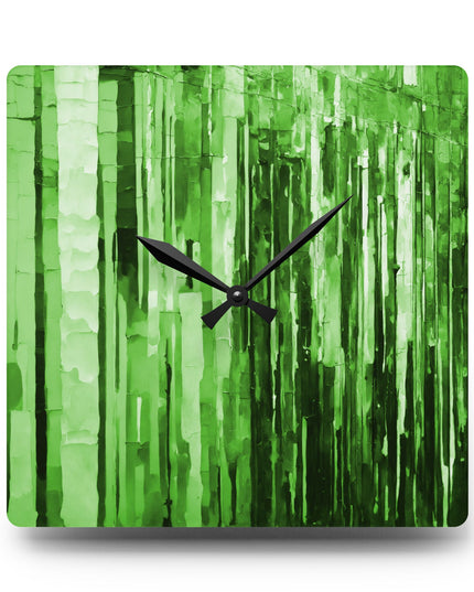 Striped Mint Pastel Acrylic Wall Clock, Round or Square, 10.75" x 10.75"