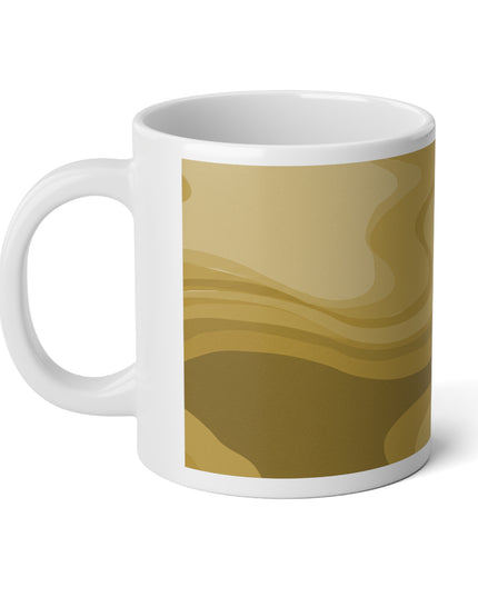 Brown Wavey 20 oz White Glossy Jumbo Mug