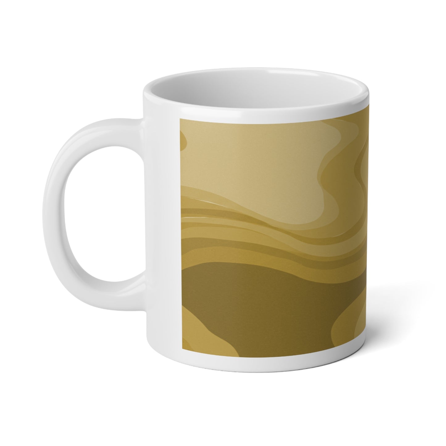 Brown Wavey 20 oz White Glossy Jumbo Mug