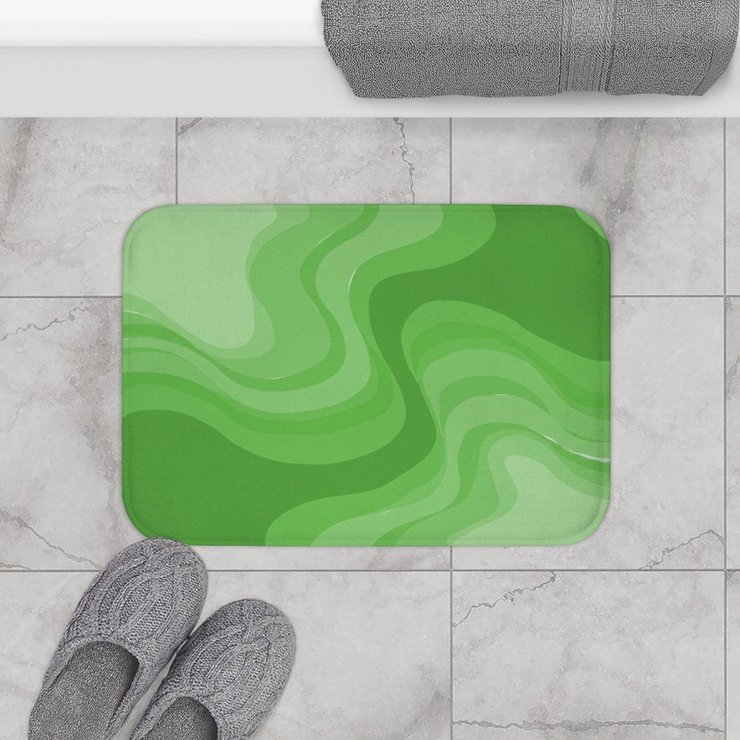 Greenie Meanie Wavey 24" x 17" Bath Mat