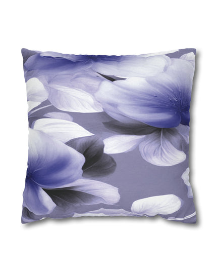 Indigo Blossom Floral Bunch Spun Polyester Square Pillowcase, 14" x 14"
