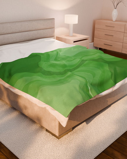 Greenie Meanie Wavey Velveteen Plush Blanket, 60" x 80"