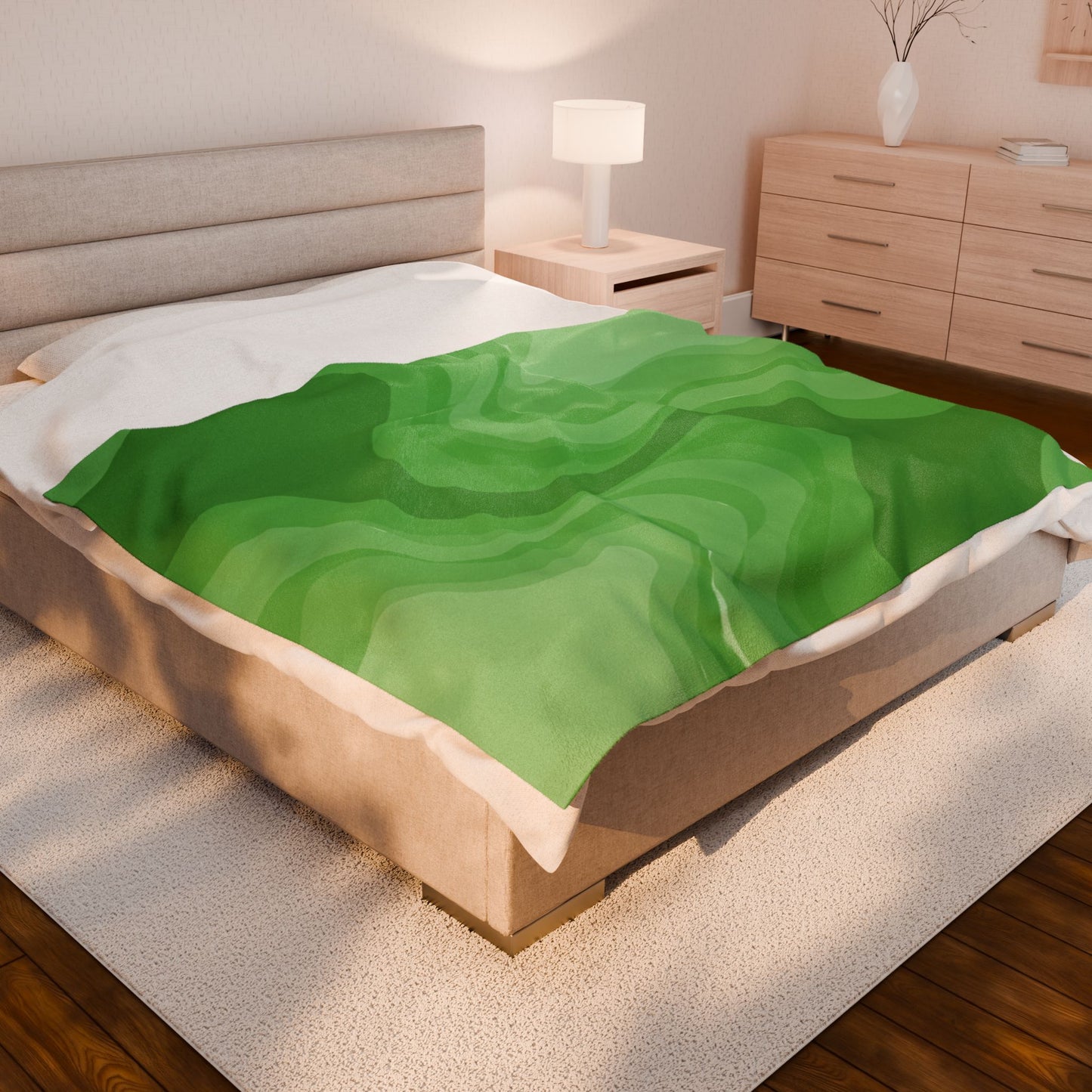 Greenie Meanie Wavey Velveteen Plush Blanket, 60" x 80"