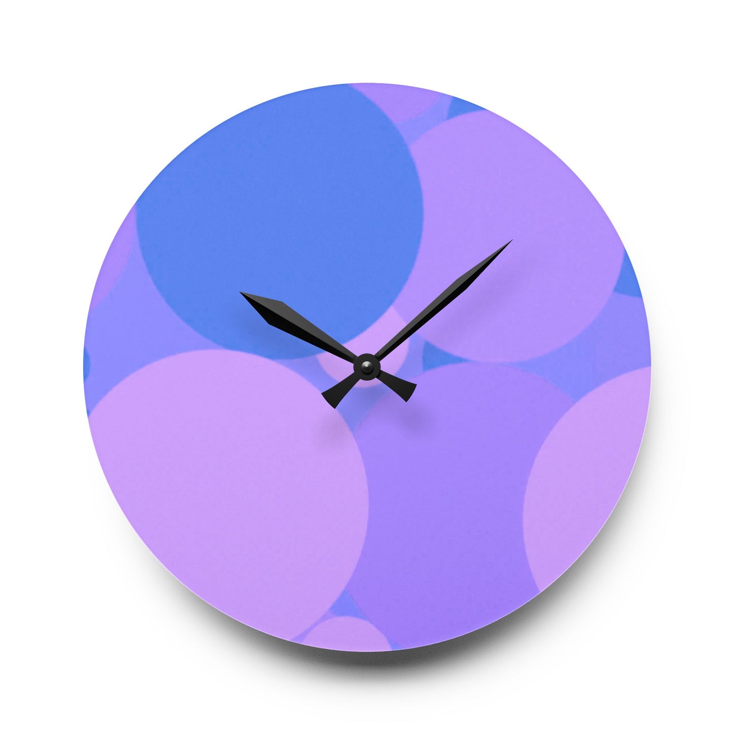 Pastel Purple Family Patches Acrylic Wall Clock, Round or Square, 10.75" x 10.75"