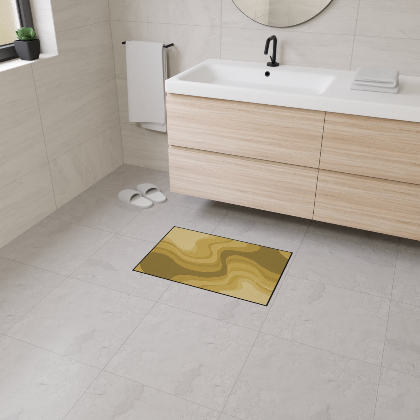 Brown Wavey 18" x 27" Heavy Duty Floor Mat