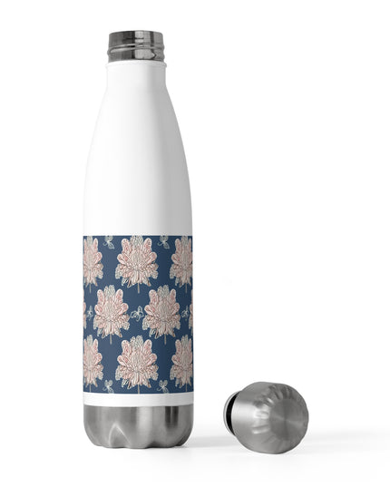 Rose White Floral Butterflies 20oz Insulated Water Bottle