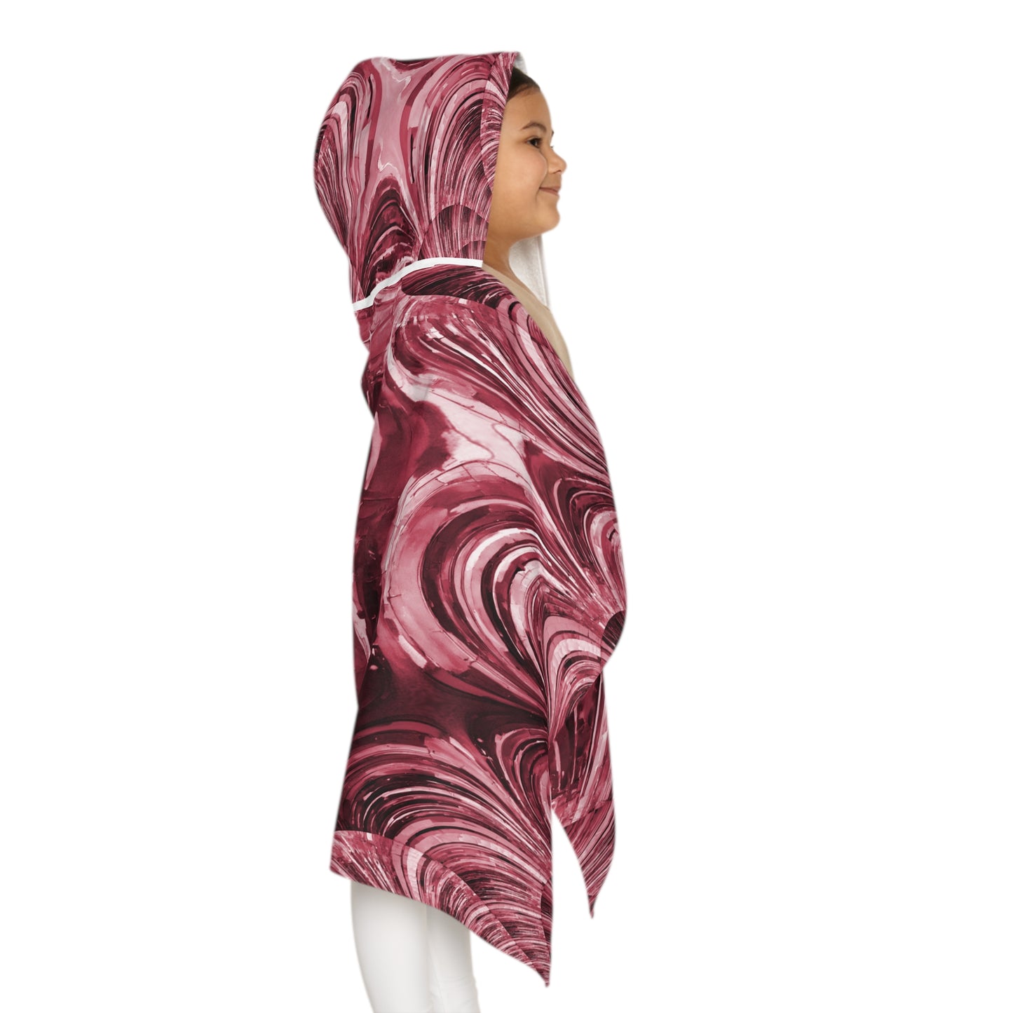 Uzi Spiral Ruby Youth Hooded Towel, 24" x 48"