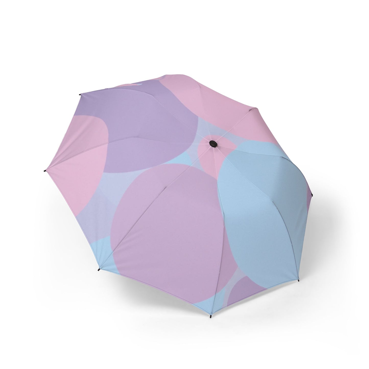 Pastel Purple and Mauve Patches Foldable Umbrella - Compact & Chic