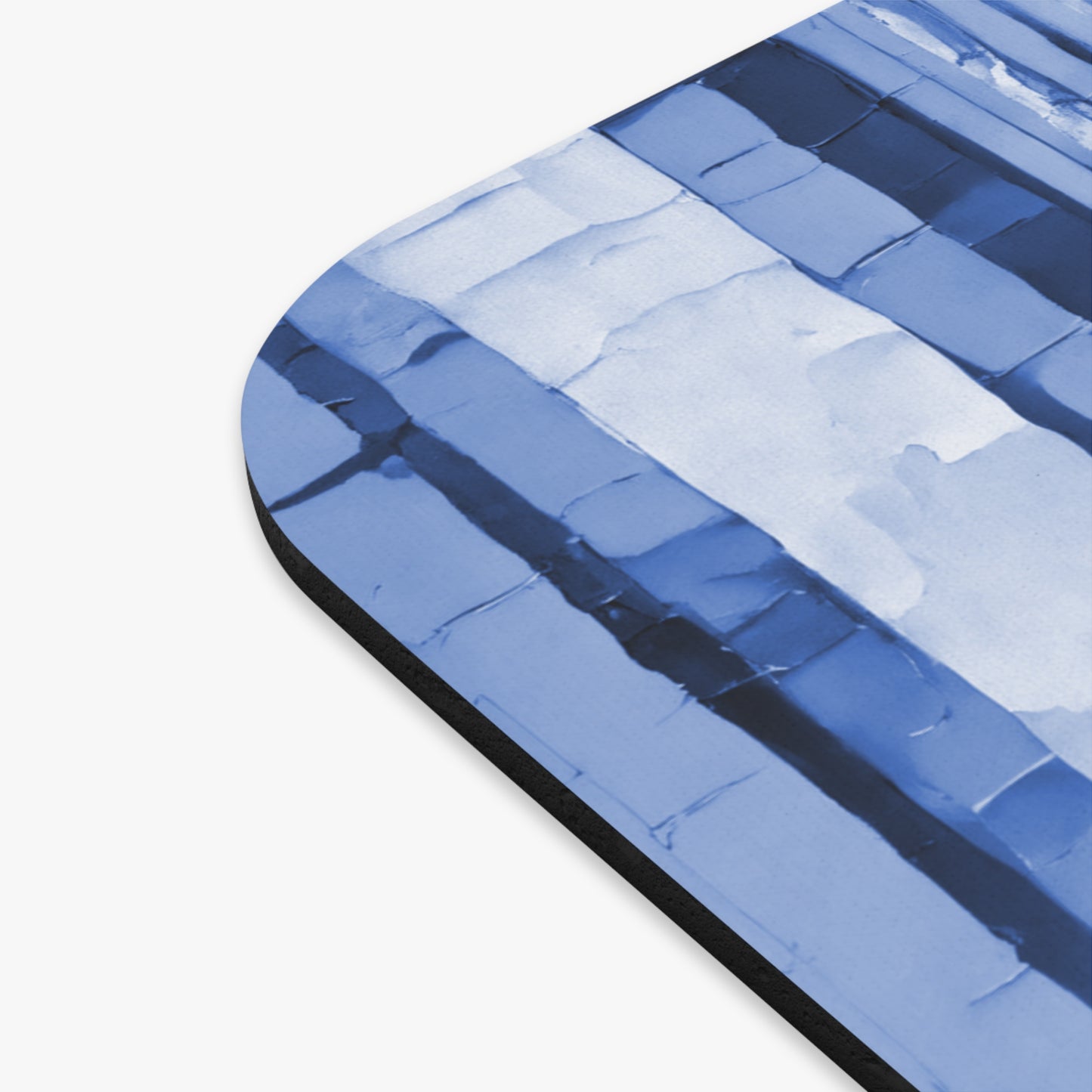 Striped Deep Blue Mouse Pad, 9" x 8" Rectangle