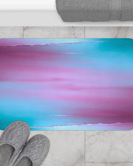 Wine Sea Blue Fog 34" x 21" Bath Mat