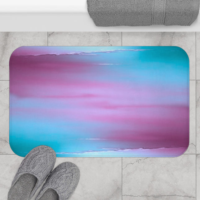 Wine Sea Blue Fog 34" x 21" Bath Mat