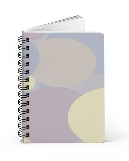Pastel Soft Blue and Soft White Patches Spiral Bound Journal, 5" x 7" 150 pages