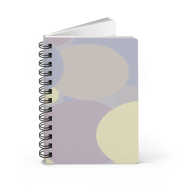 Pastel Soft Blue and Soft White Patches Spiral Bound Journal, 5" x 7" 150 pages