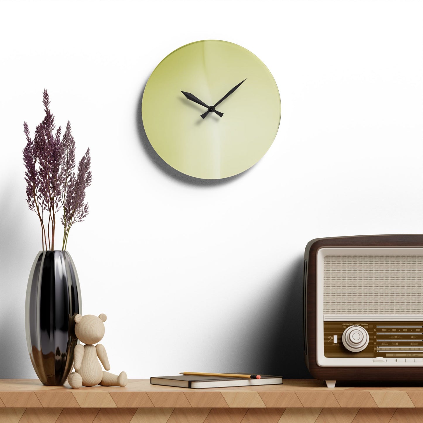 Lemon Fade Acrylic Wall Clock, Round or Square, 10.75" x 10.75"