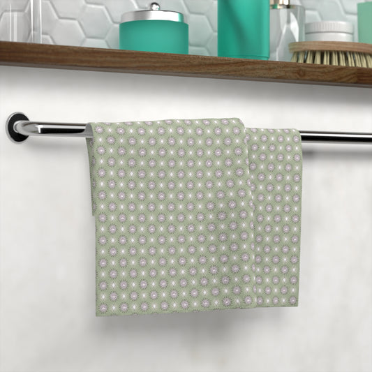 Olive Star-crossed Bodies Face Towel, 13" x 13"