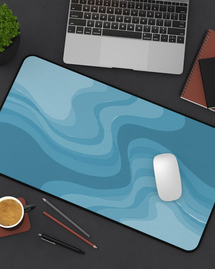 Sky Blue Wavey 12" x 22" Desk Mat