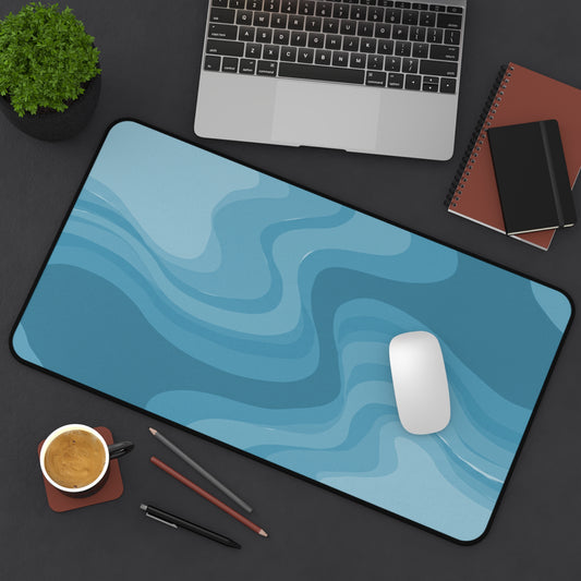 Sky Blue Wavey 12" x 22" Desk Mat