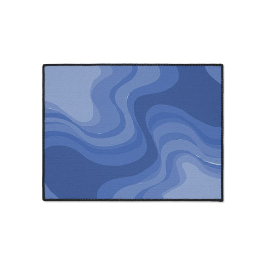Deep Blue Wavey 18" x 24" Heavy Duty Floor Mat