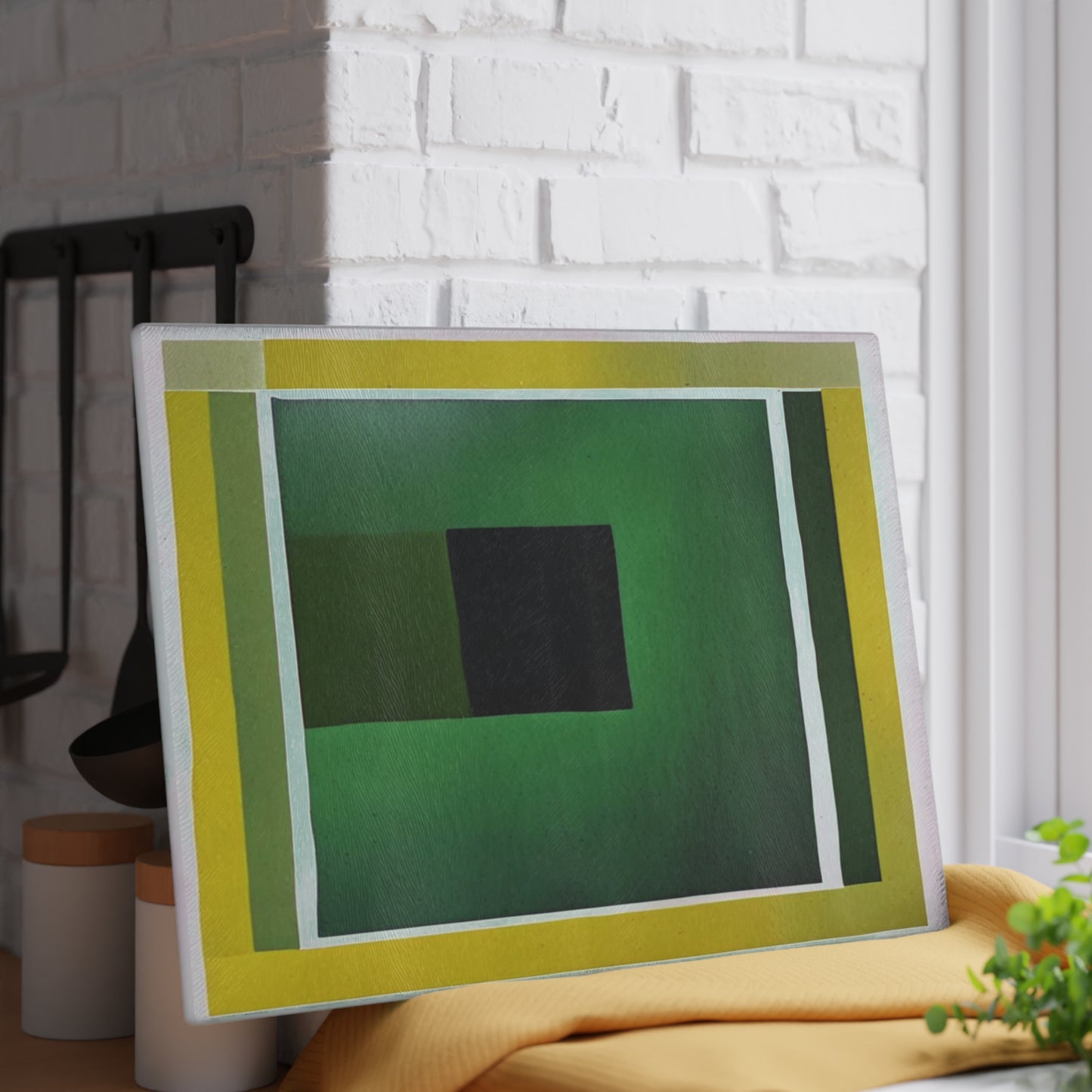 Alpha Shadow Glass Cutting Board, 11" x 15"