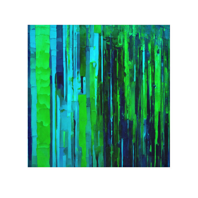 Striped Blue Green Towel, 13" x 13"