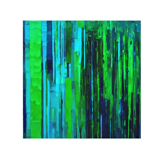 Striped Blue Green Towel, 13" x 13"