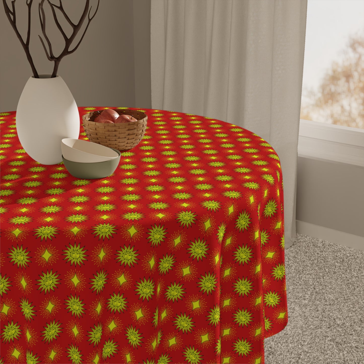 Late Evening Star-crossed Bodies Tablecloth, 55" x 55"
