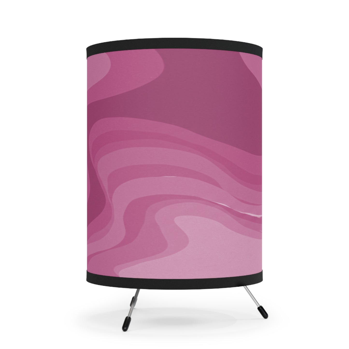 Pinky Mauve Wavey Tripod Lamp with High-Res Printed Shade, US\CA plug